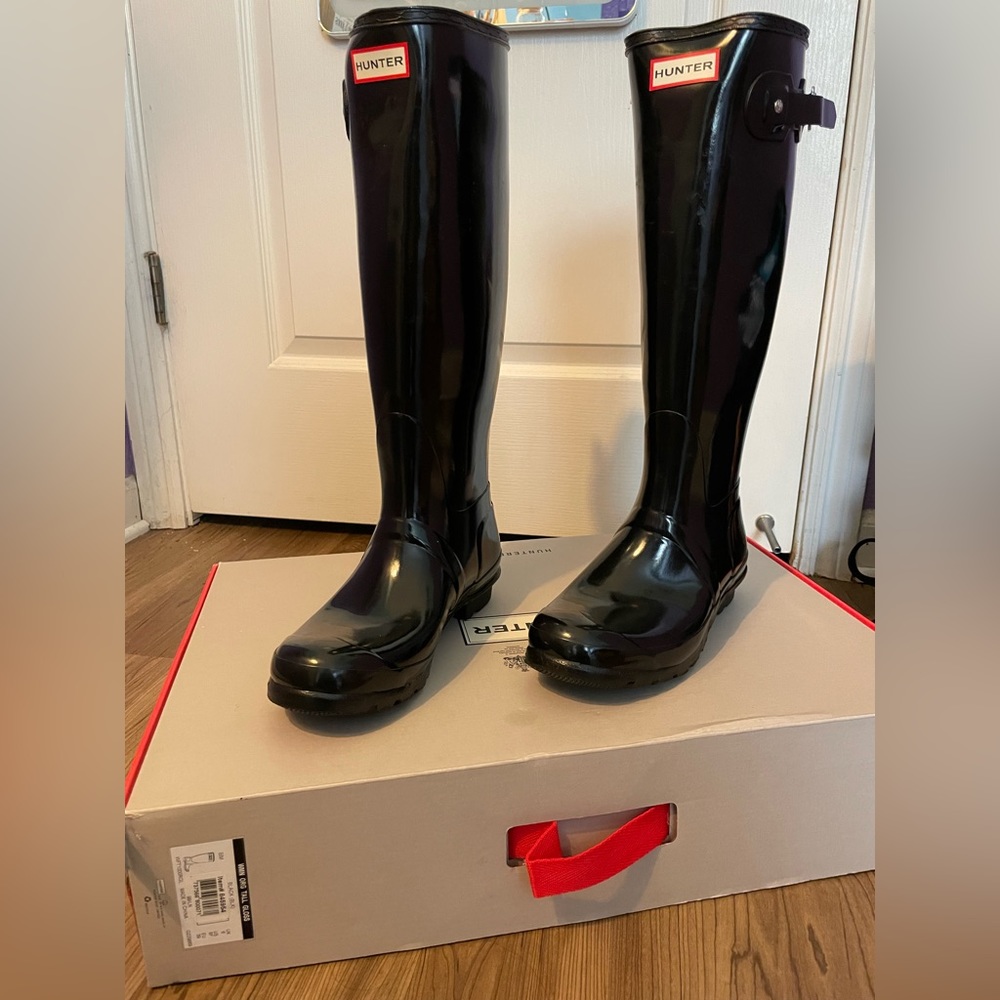 🆕 Hunter Boots: adjustable back, glossy, waterproof rain boots